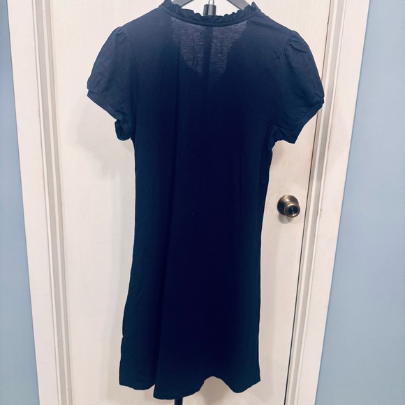 Old Navy Navy Blue Ruffle Neck Button Front Dress Size Large Casual - Picture 2 of 6